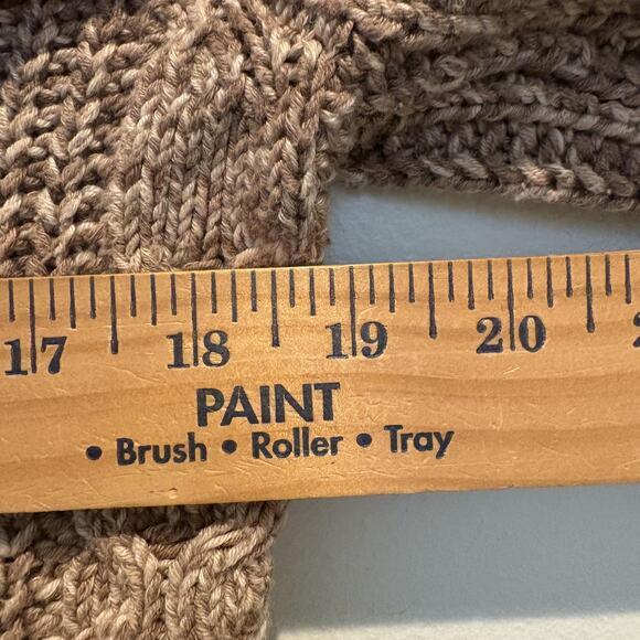 Gap Cardigan Sweater Women Medium Brown Marled Cable Shawl Collar Y2K Retro - Picture 8 of 11